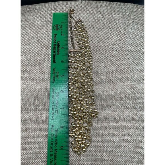 Vintage Gold Lisner Necklace 5 Strand Bohemian Style, Gold Tone Retro Costume Je - Picture 7 of 8